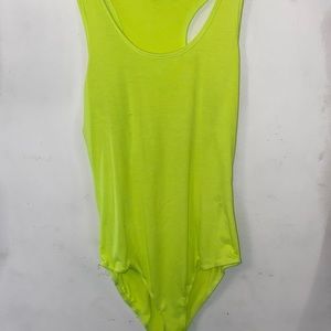 FashionNova Basic Tank Bodysuit Neon Lime